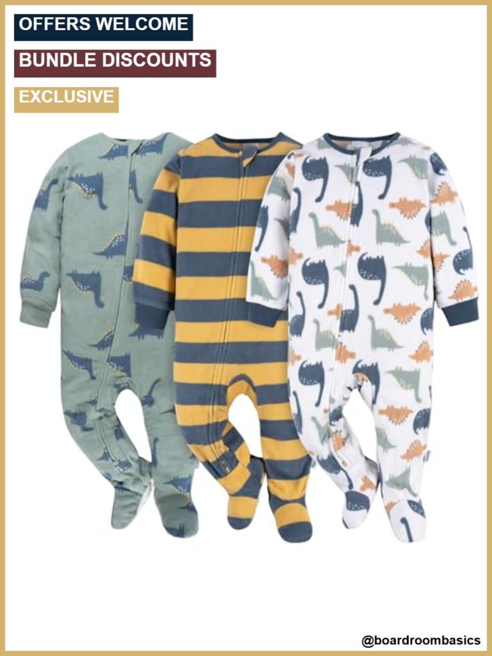 Toddler Boy Fleece Footed Pajamas 3-Pack Microfleece Sleepers